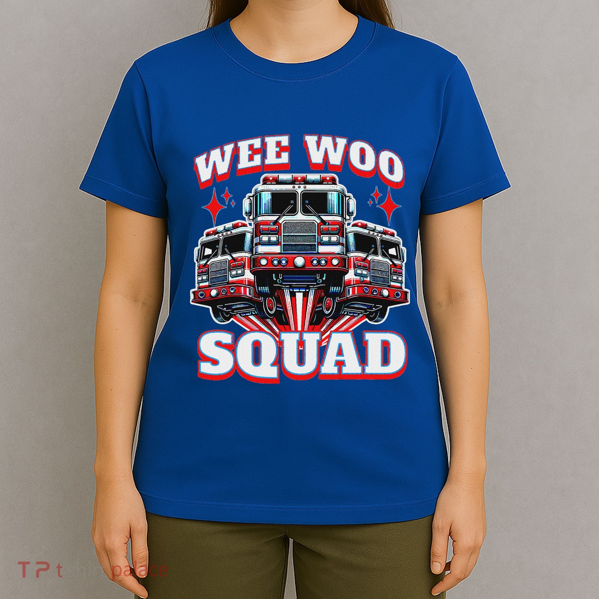 Wee Woo Squad Firefighter Fire Trucks T-Shirt