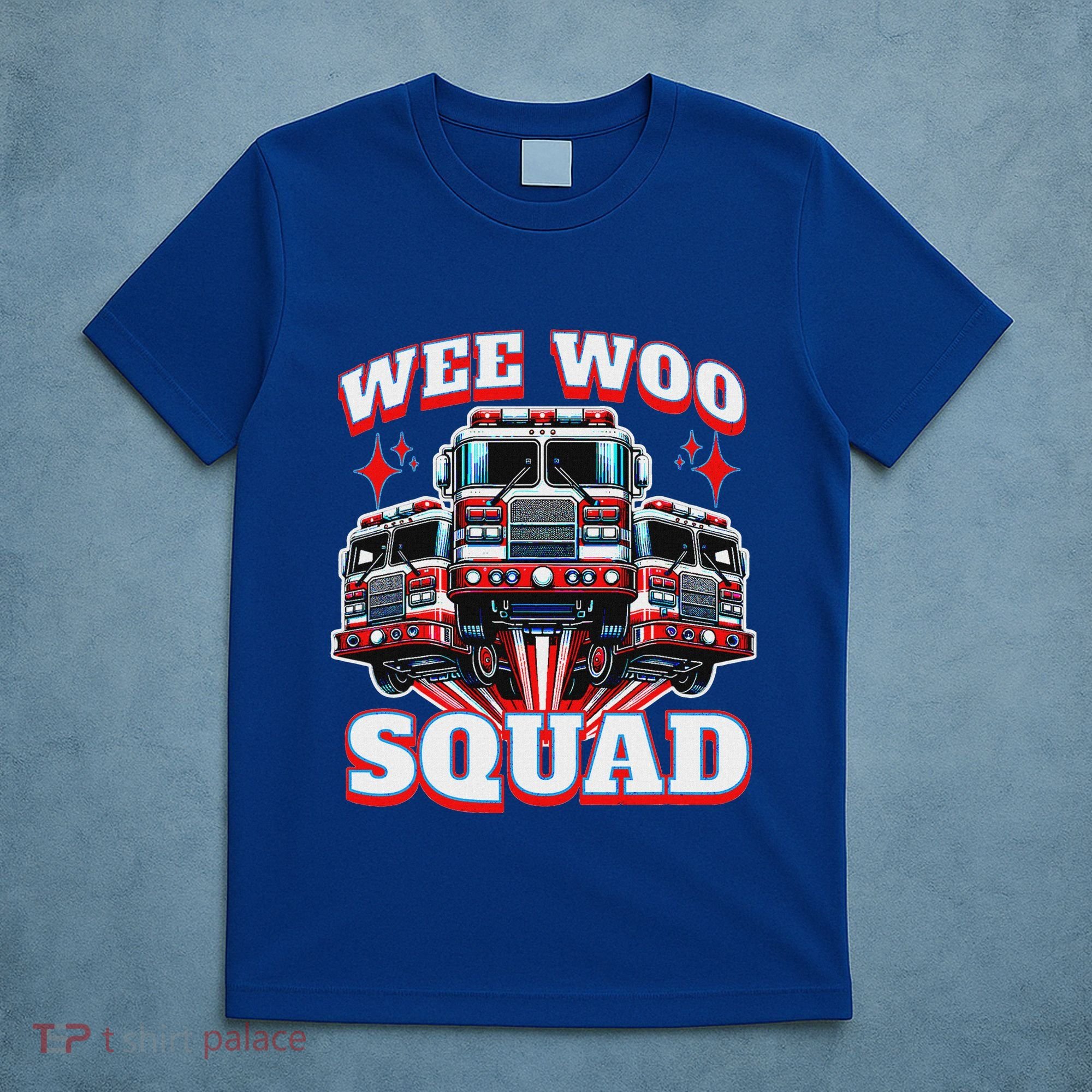 Wee Woo Squad Firefighter Fire Trucks T-Shirt