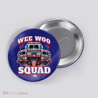 Wee Woo Squad Firefighter Fire Trucks Button