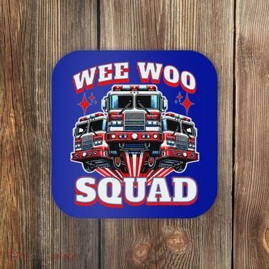 Wee Woo Squad Firefighter Fire Trucks Coaster
