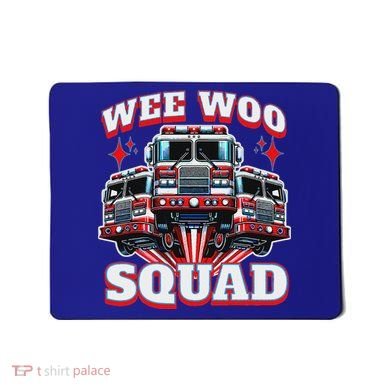 Wee Woo Squad Firefighter Fire Trucks Mousepad