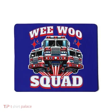 Wee Woo Squad Firefighter Fire Trucks Mousepad