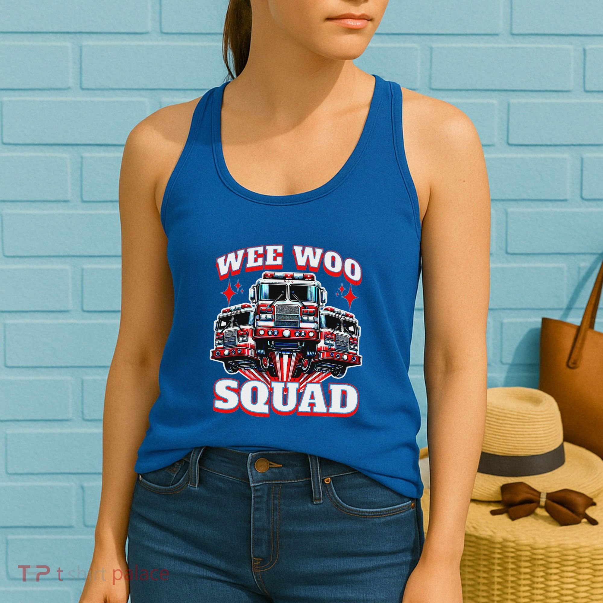 Wee Woo Squad Firefighter Fire Trucks Women's Tank Top