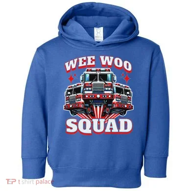 Wee Woo Squad Firefighter Fire Trucks Toddler Hoodie