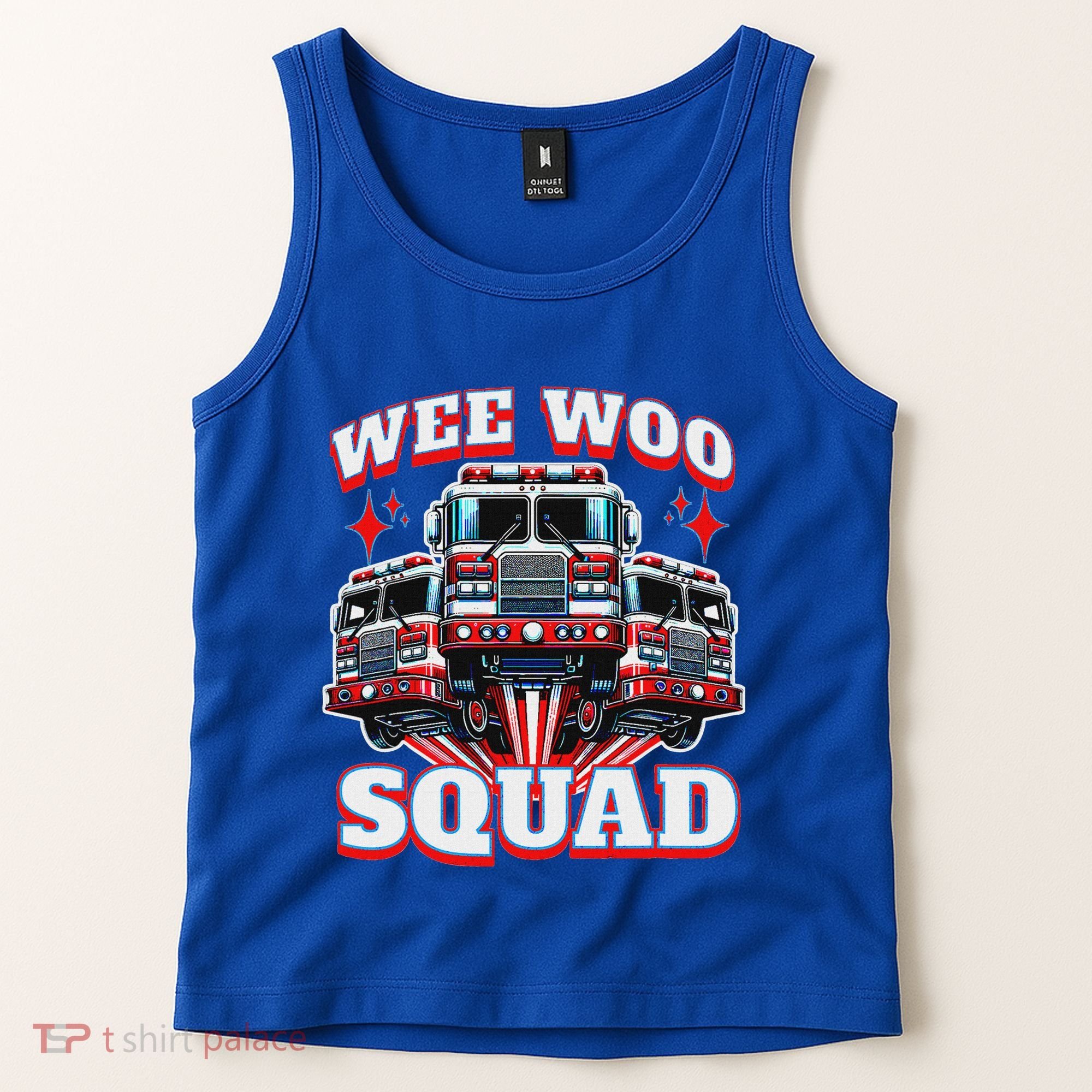 Wee Woo Squad Firefighter Fire Trucks Tank Top