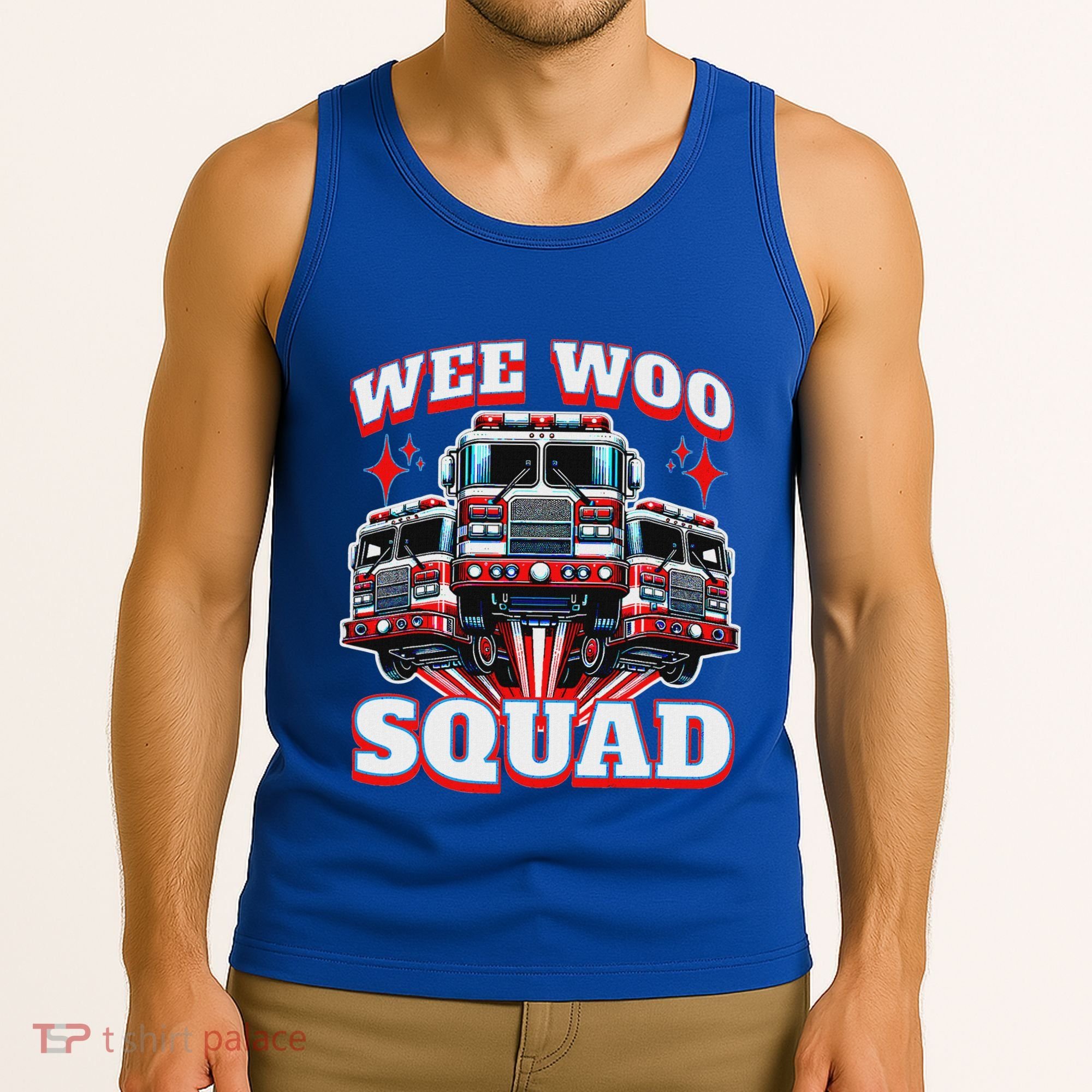 Wee Woo Squad Firefighter Fire Trucks Tank Top