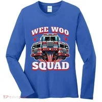 Wee Woo Squad Firefighter Fire Trucks Women's Long Sleeve Shirt thumb 0