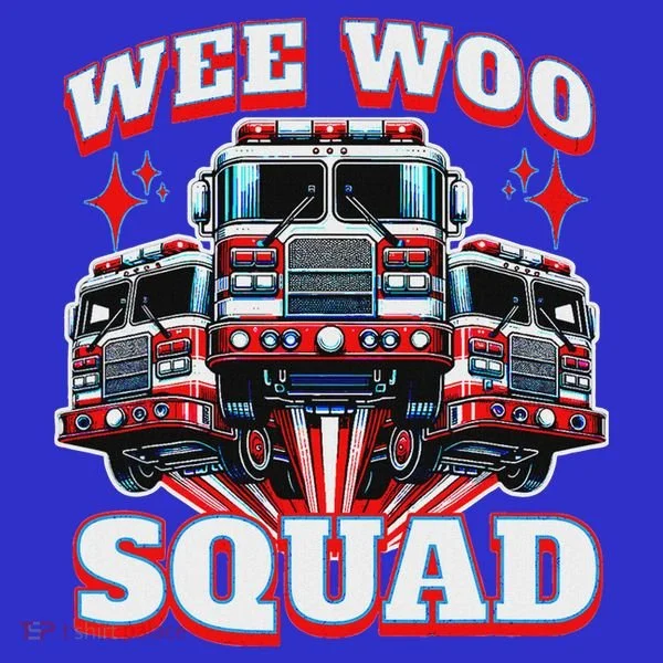Wee Woo Squad Firefighter Fire Trucks Women's Long Sleeve Shirt