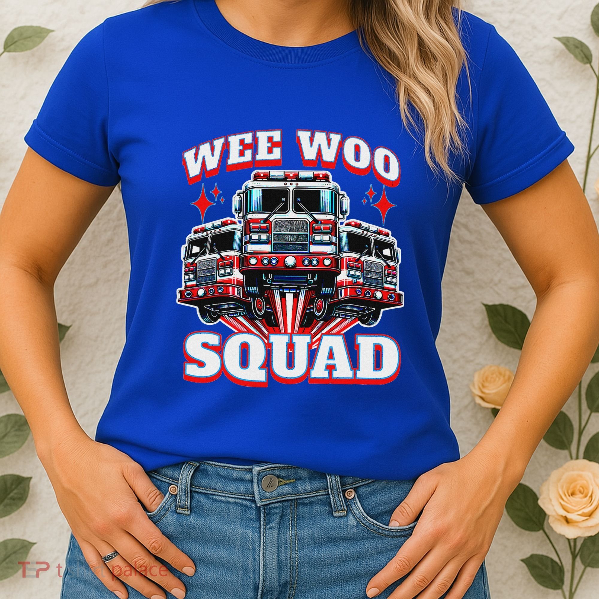 Wee Woo Squad Firefighter Fire Trucks Women's T-Shirt