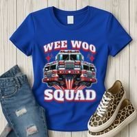 Wee Woo Squad Firefighter Fire Trucks Women's T-Shirt thumb 3