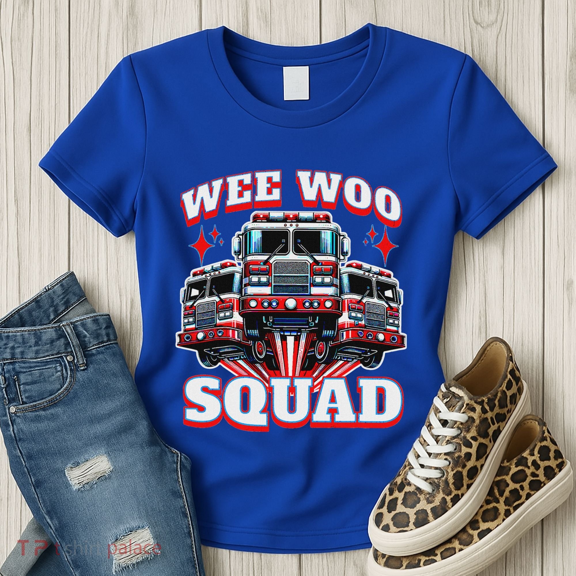 Wee Woo Squad Firefighter Fire Trucks Women's T-Shirt