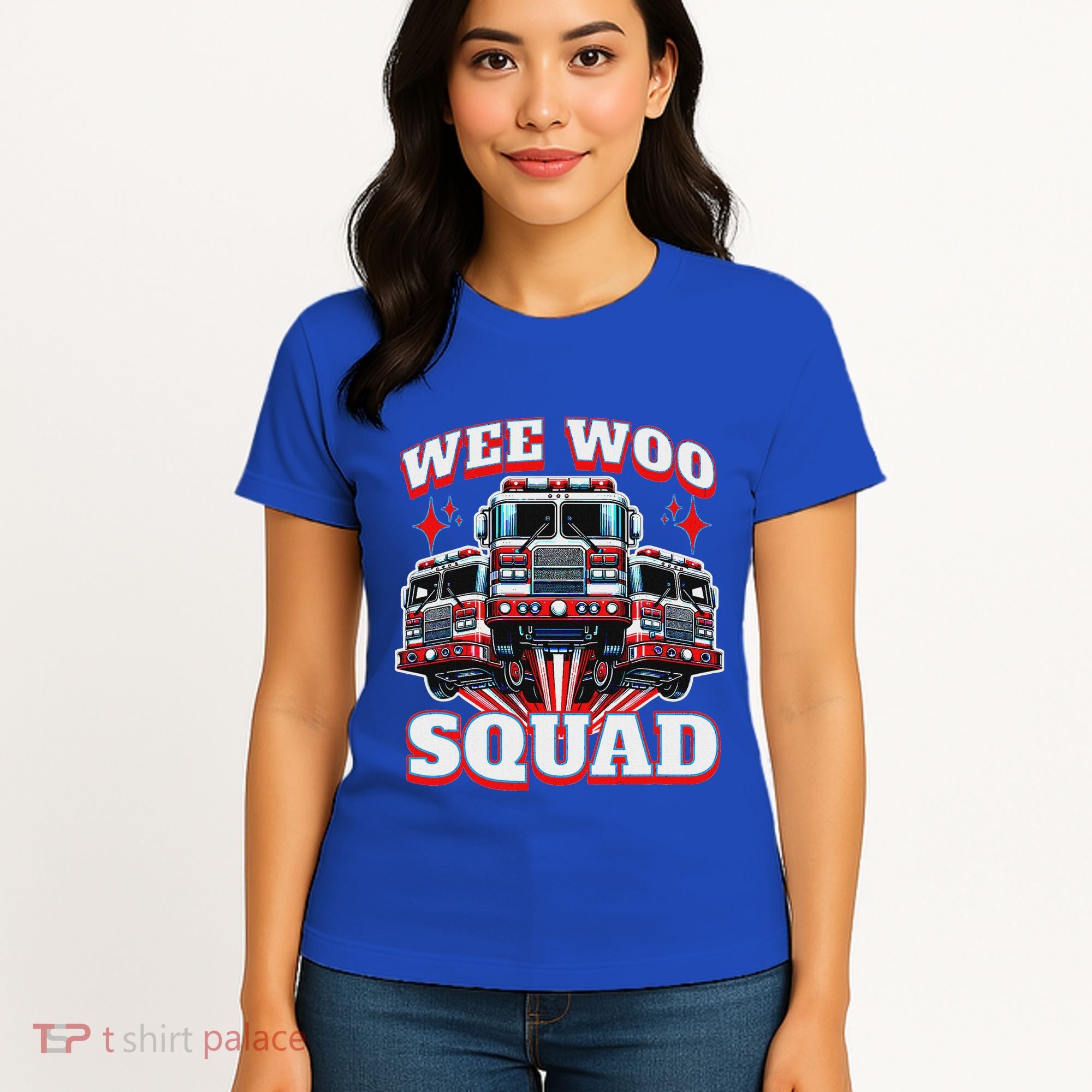 Wee Woo Squad Firefighter Fire Trucks Women's T-Shirt