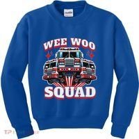 Wee Woo Squad Firefighter Fire Trucks Kids Sweatshirt thumb 0