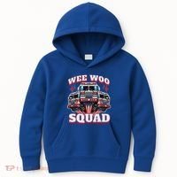 Wee Woo Squad Firefighter Fire Trucks Kids Hoodie thumb 0
