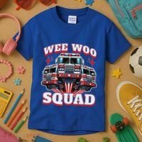 Wee Woo Squad Firefighter Fire Trucks Kids T-Shirt thumb 3
