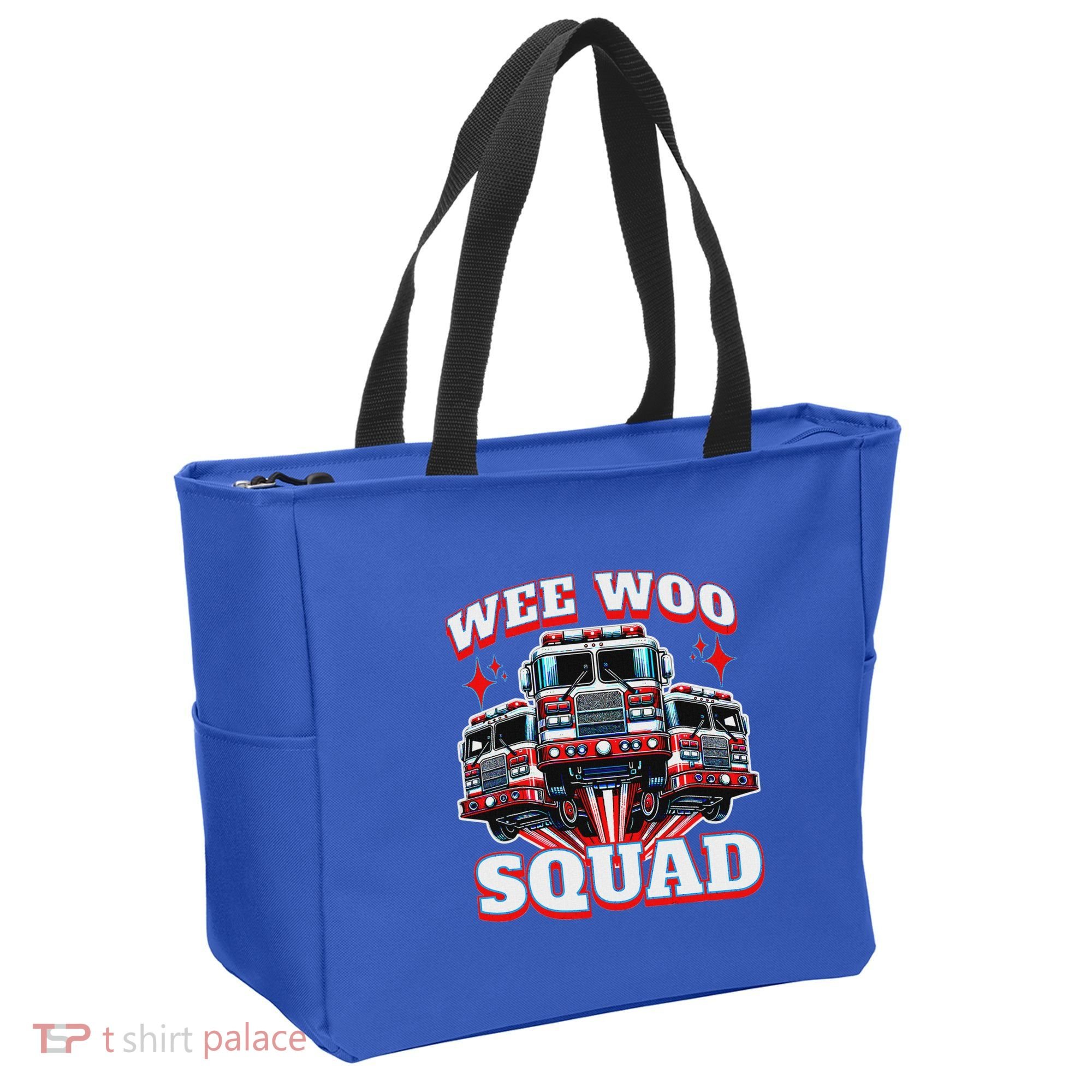 Wee Woo Squad Firefighter Fire Trucks Tote Bag