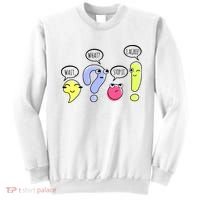 Wait What Stop It I Agree Funny Grammar Teacher Punctuation Sweatshirt thumb 0