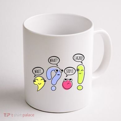 Wait What Stop It I Agree Funny Grammar Teacher Punctuation Coffee Mug back