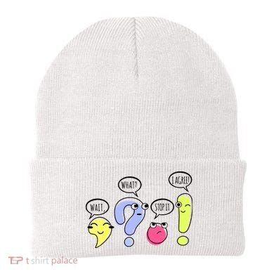Wait What Stop It I Agree Funny Grammar Teacher Punctuation Beanie