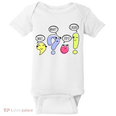 Wait What Stop It I Agree Funny Grammar Teacher Punctuation Baby Bodysuit