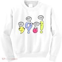 Wait What Stop It I Agree Funny Grammar Teacher Punctuation Kids Sweatshirt thumb 0