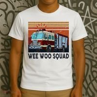 Wee Woo Squad Fire Truck Firefighter Vintage T-Shirt thumb 3