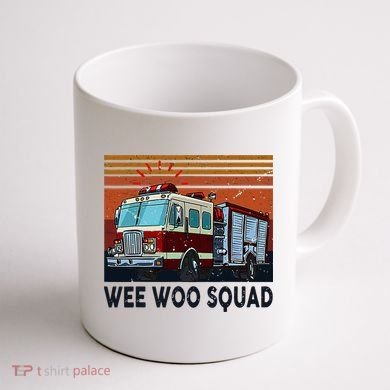 Wee Woo Squad Fire Truck Firefighter Vintage Coffee Mug back