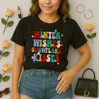 Winter Wishes Snowflake Kisses Retro Christmas Comfort Colors Boxy T-Shirt thumb 2