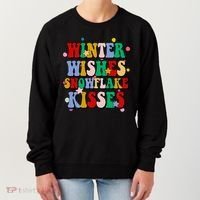 Winter Wishes Snowflake Kisses Retro Christmas Women's Sweatshirt thumb 0