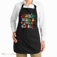 Winter Wishes Snowflake Kisses Retro Christmas Apron thumb 2