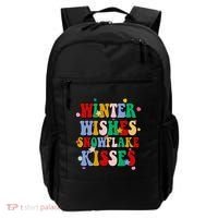 Winter Wishes Snowflake Kisses Retro Christmas Backpack thumb 0