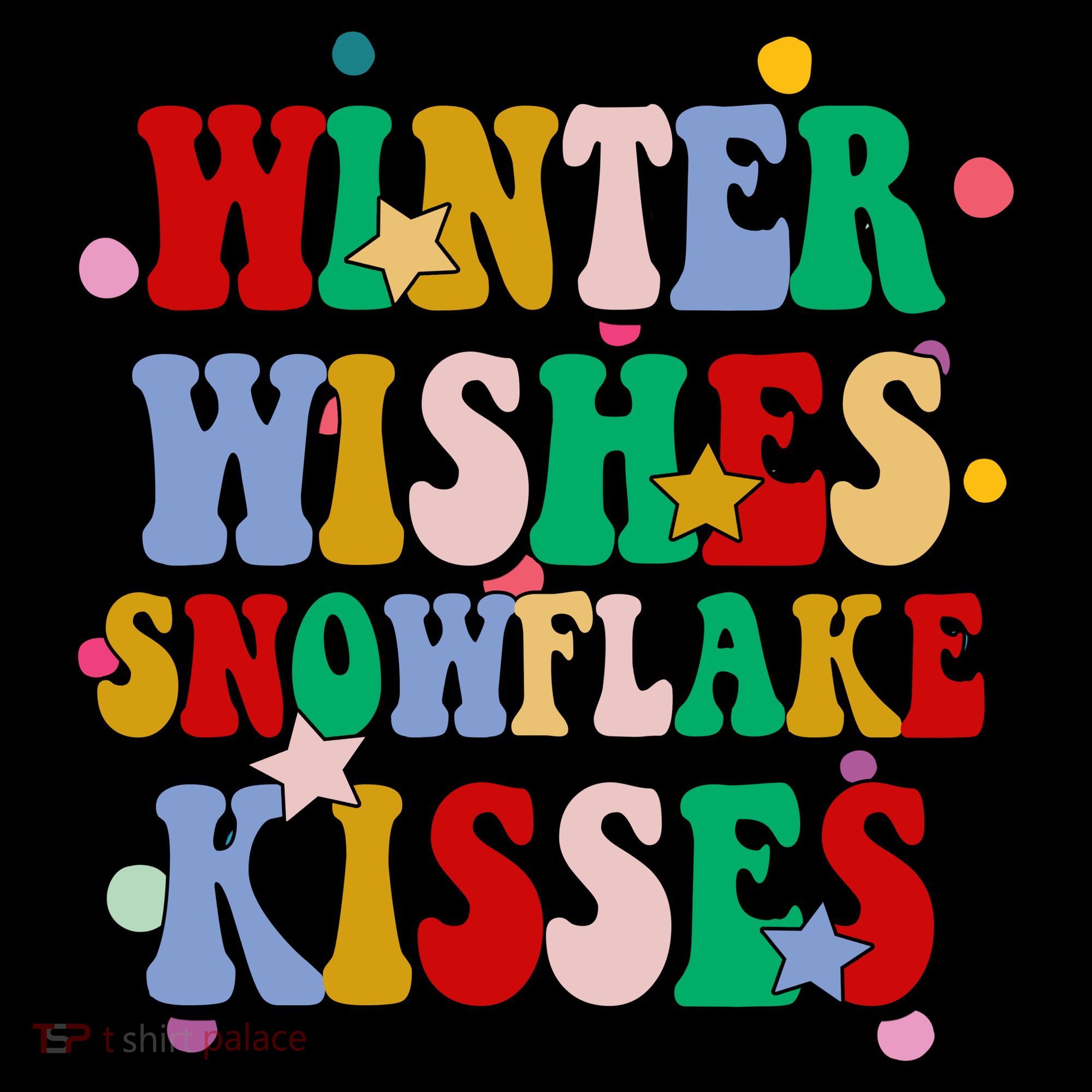 Winter Wishes Snowflake Kisses Retro Christmas Coffee Mug