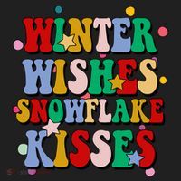 Winter Wishes Snowflake Kisses Retro Christmas Beanie thumb 2
