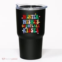 Winter Wishes Snowflake Kisses Retro Christmas Tumbler thumb 0