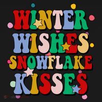 Winter Wishes Snowflake Kisses Retro Christmas Ornament thumb 1