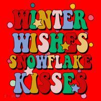 Winter Wishes Snowflake Kisses Retro Christmas Santa Hat thumb 1
