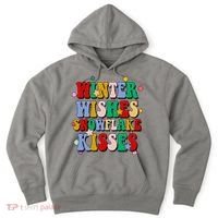 Winter Wishes Snowflake Kisses Retro Christmas Hoodie thumb 0