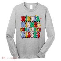 Winter Wishes Snowflake Kisses Retro Christmas Long Sleeve Shirt thumb 0