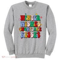 Winter Wishes Snowflake Kisses Retro Christmas Sweatshirt thumb 0