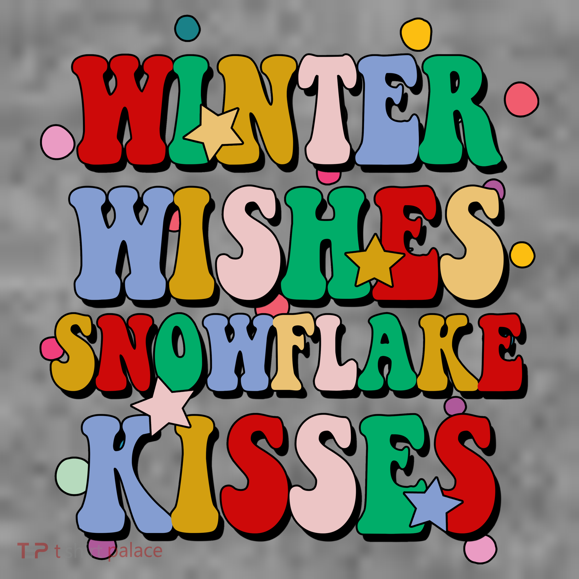 Winter Wishes Snowflake Kisses Retro Christmas Baby Bodysuit