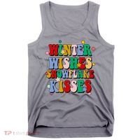 Winter Wishes Snowflake Kisses Retro Christmas Tank Top thumb 0