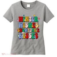 Winter Wishes Snowflake Kisses Retro Christmas Women's T-Shirt thumb 0