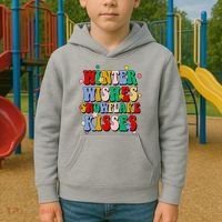 Winter Wishes Snowflake Kisses Retro Christmas Kids Hoodie thumb 2
