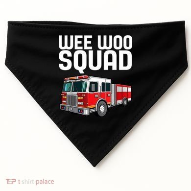 Wee Woo Squad Funny Firefighter Firetruck USA-Made Doggie Bandana