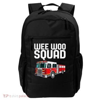Wee Woo Squad Funny Firefighter Firetruck Backpack