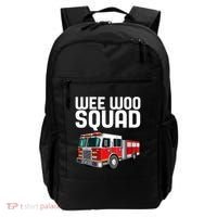 Wee Woo Squad Funny Firefighter Firetruck Backpack thumb 0