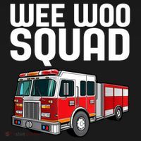 Wee Woo Squad Funny Firefighter Firetruck Button thumb 1