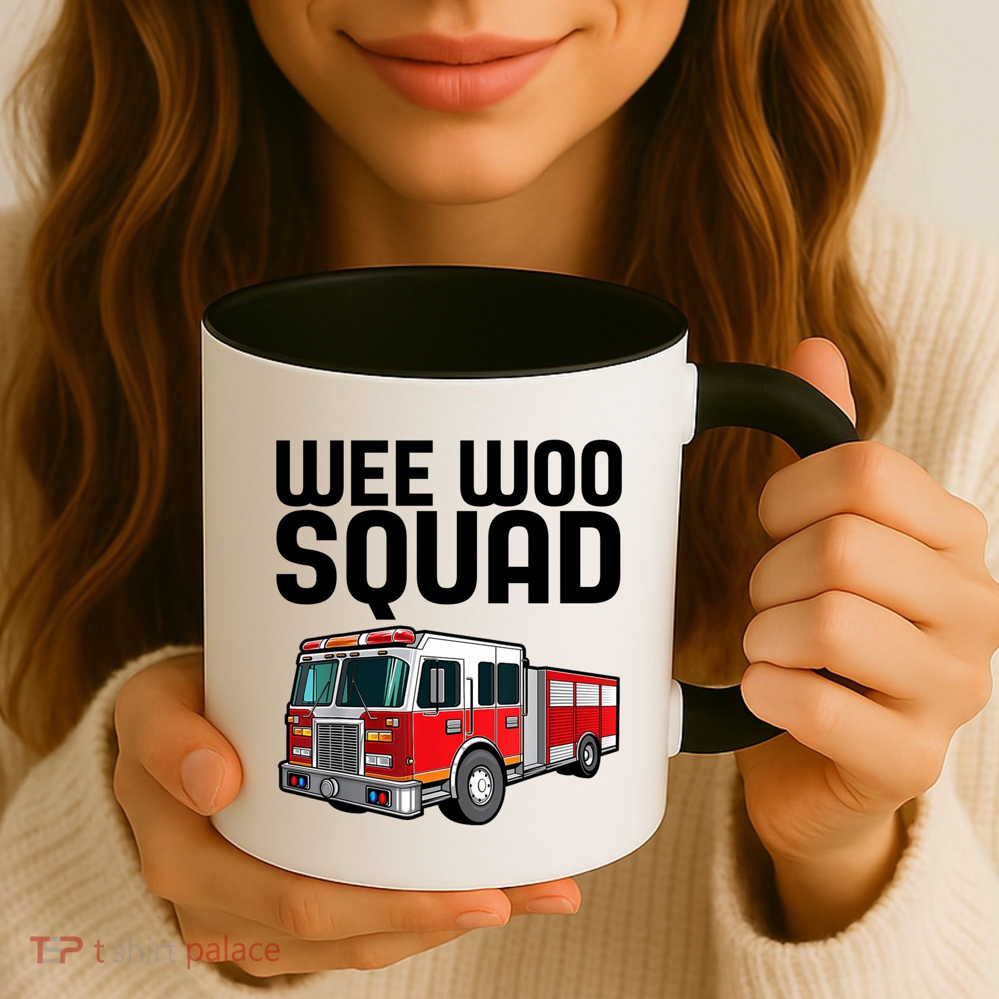 Wee Woo Squad Funny Firefighter Firetruck Coffee Mug