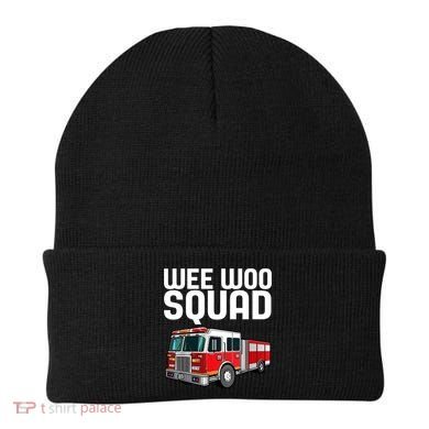 Wee Woo Squad Funny Firefighter Firetruck Beanie
