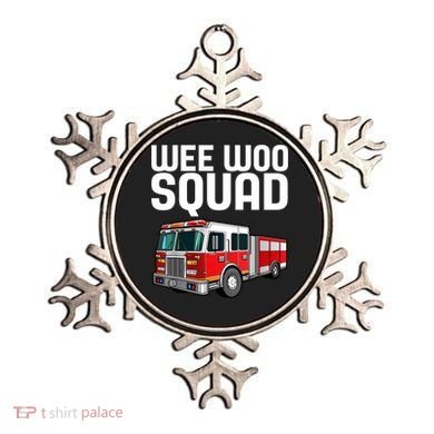 Wee Woo Squad Funny Firefighter Firetruck Ornament